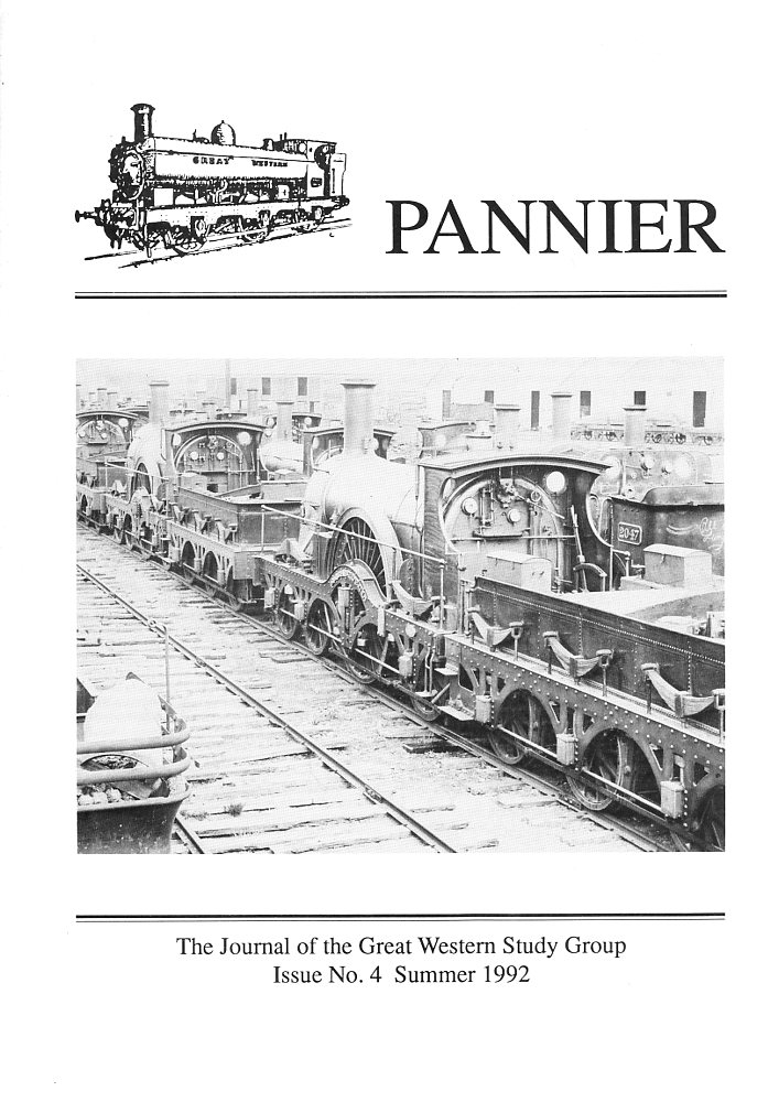 Cover of Pannier 4. 1892, redundant broad-gauge locos await their fate at Swindon storage sidings. Nearest is 4-2-2 'Sebastopal'.